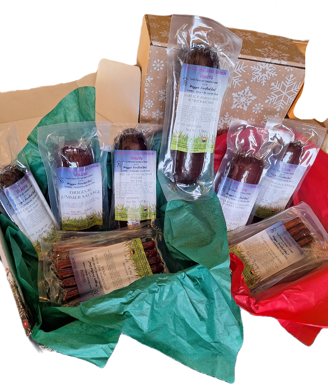 Holiday Large Wagyu Summer Sausage Gift Package Box